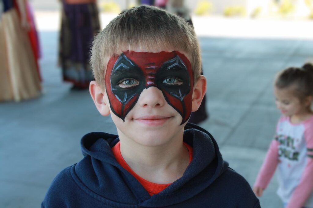 Face painting at kids party in Augusta GA by Brown Beauty Magic